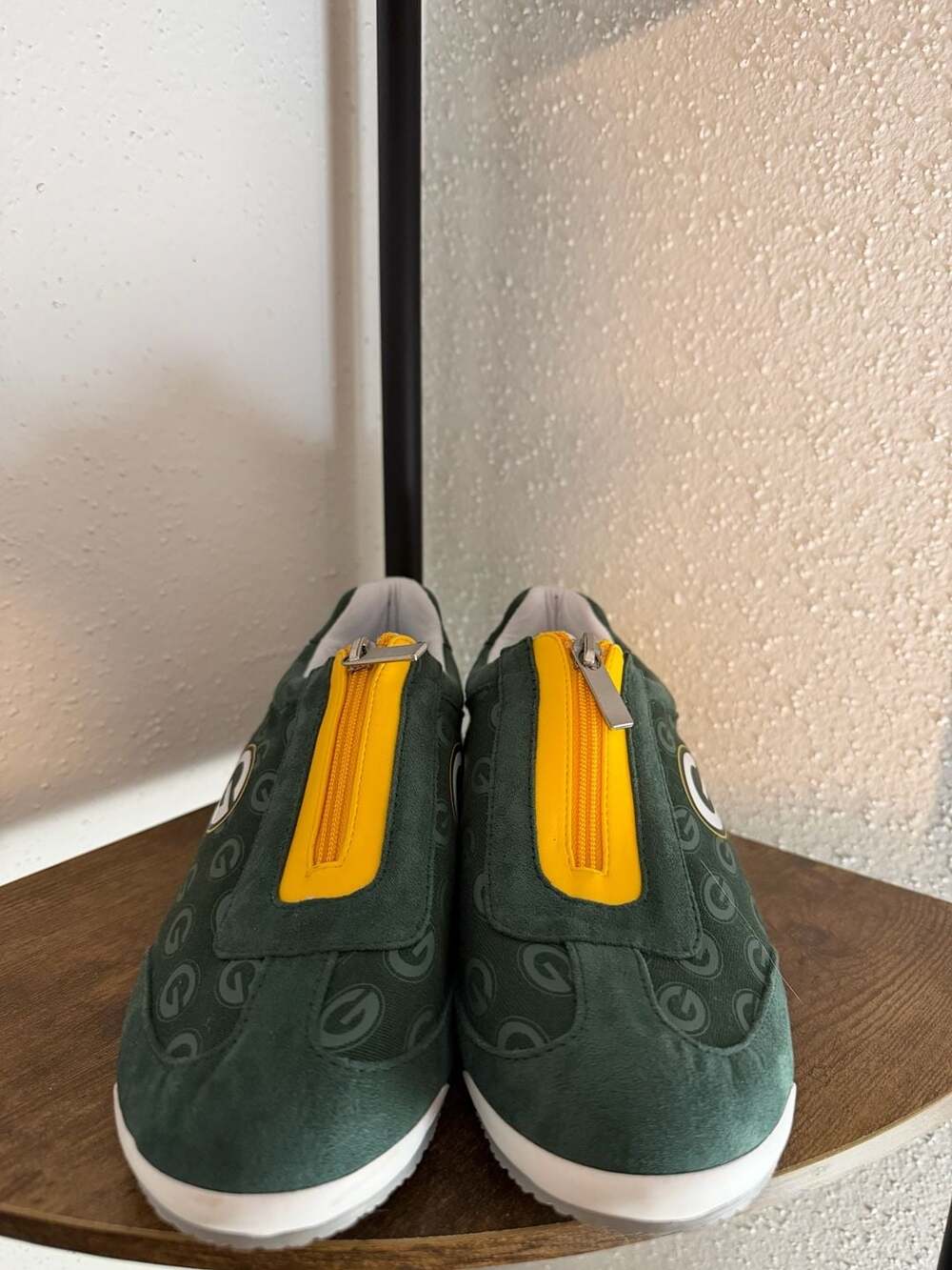The Bradford Exchange Green Bay Packers Women's Zippered Suede & Canvas Sneakers